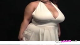 Big-Titted BBW Strips Out of Her White Dress