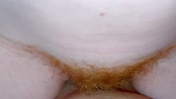 Very Hairy Ginger Bush Creampie Closeup | Red Hair Pussy Sliding Fuck POV