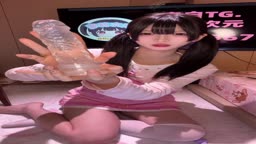 黒髪ツインテール美女のディルドオナニー