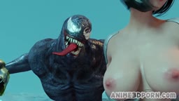 Busty brunette with a perfect body ravaged by a hung monster