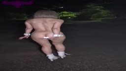 夜の公園の後部灯
