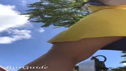 バ●ガイド 逆さ ぱんちら モデルによるコスプレ撮影