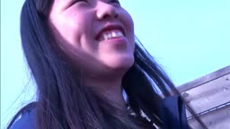 Cheating Asian Woman Sucks Dick on Balcony