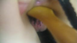 Hairbrush in pussy