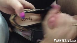 Cumshot in High Heels Amateur Handjob
