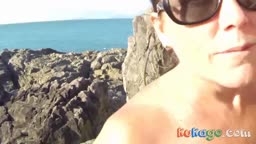 Amateur Mature Blowjob on the Beach