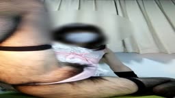 女装　男の娘　剛毛　射精