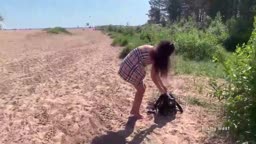 Katy West  Naked Girl Masturbates And Pisses On A Public Nude Beach