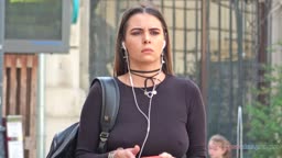 Perfect breasts bouncing braless
