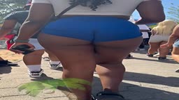 blue booty shorts grinding