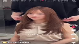 美容室でおっぱいチャレンジ