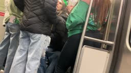 candid teen on train 3