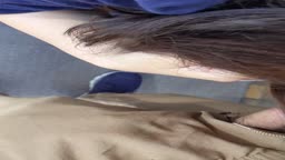 野外露出 外の階段でフェラ