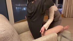 彼女とAVみたいに窓際でセックス