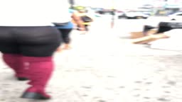 Candid ass see through jiggle