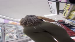 Cum on Oblivious Latina's Ass in Store