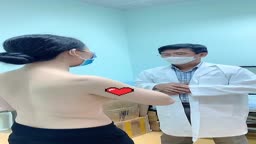 自分用　豊胸のための診察中の映り込み　修正ミス