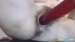 Hairy Amateur Girl Plays with Anal Hole on Webcam