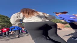 Cumming Thick Brunette's Asscheek and She Feels The Cum