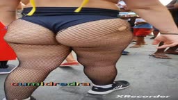 Creamed Festival Latina's Fishnet Ass