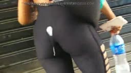 Creamed Street Latina's Gym Ass and Letting her Know
