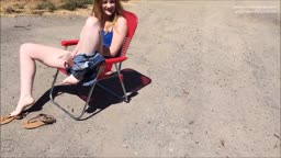 Risky public teen squirt