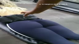 Gym Trainer Creams Blonde Latina's Juicy Ass