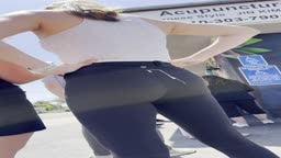Cumming a Brunette's Ass and Blonde Friend Notices It