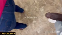 Bent Over Milf's Jeans Cummed at Store