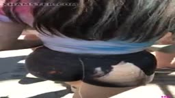Festival Girl in Tight Shorts Gets Cummed in Asscrack