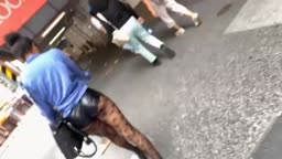 Unlike the others, this woman did not react to having her hip rubbed.