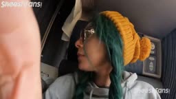 sexy girl rubs pussy in public train