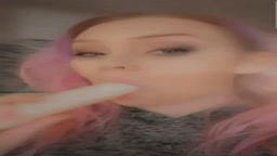 Bad mom deepthroats dildo in front of Her