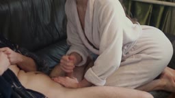 Footjob and Handjob Big Cock Cumshot