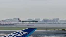 航空機着陸シーン