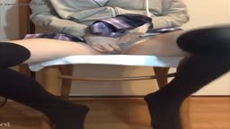 Cute Japanese girl pee desperation and wetting