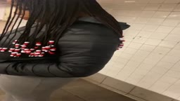 ebony teen in soft flare pants with vpl