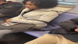 lightskin teen soft bubble butt on train