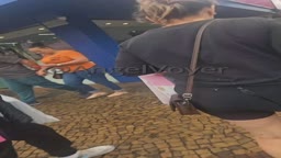 Latina mom walking in public with her ass covered in semen