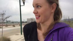 IR - Black dress on the road masturbation