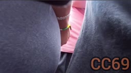 Encoxada has something inserted into her anus while her boyfriend is present.
