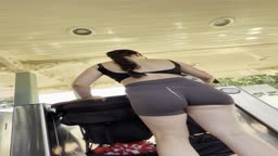 Milf With Stroller Gets Cum On Ass