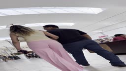 Cum On Tight Pink Pants Latina At Mall