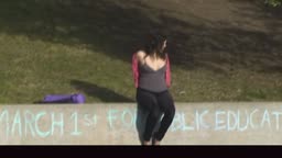A woman with large breasts likes to get naked and masturbate in public
