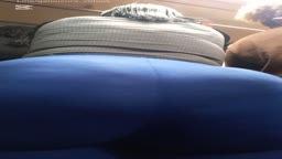 Encoxada fat ass blue leggins dick rubbing