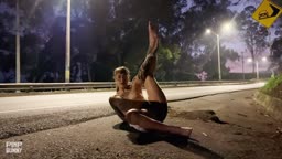 Masturbating on a busy road