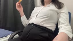 Coworker tight uniform breasts