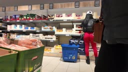 Insane Ass Red Leggings Brunette