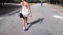 Naughty pocahontas fucked in public by a stranger