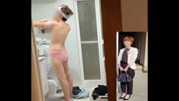 剛毛妻の風呂上がり 3児の母ショートカット妻38歳168cm52kgとスレンダー体型いろいろ隠し撮りしてたら最後に...。